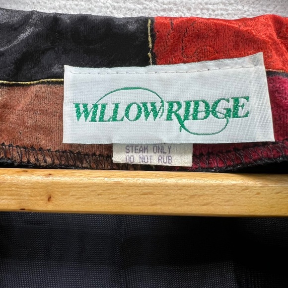 Willow Ridge Women Patchwork Velvet Blazer Jacket Open Front Multicolor Lined XL - Picture 2 of 9